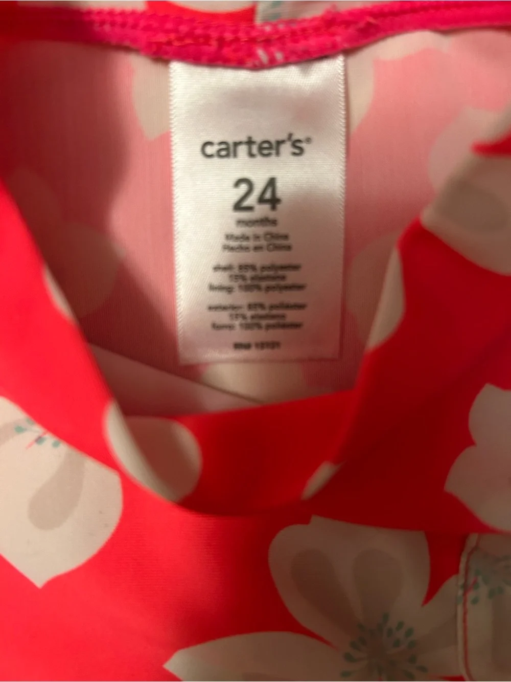 Carter's Pink Floral Long-Sleeve Rashguard